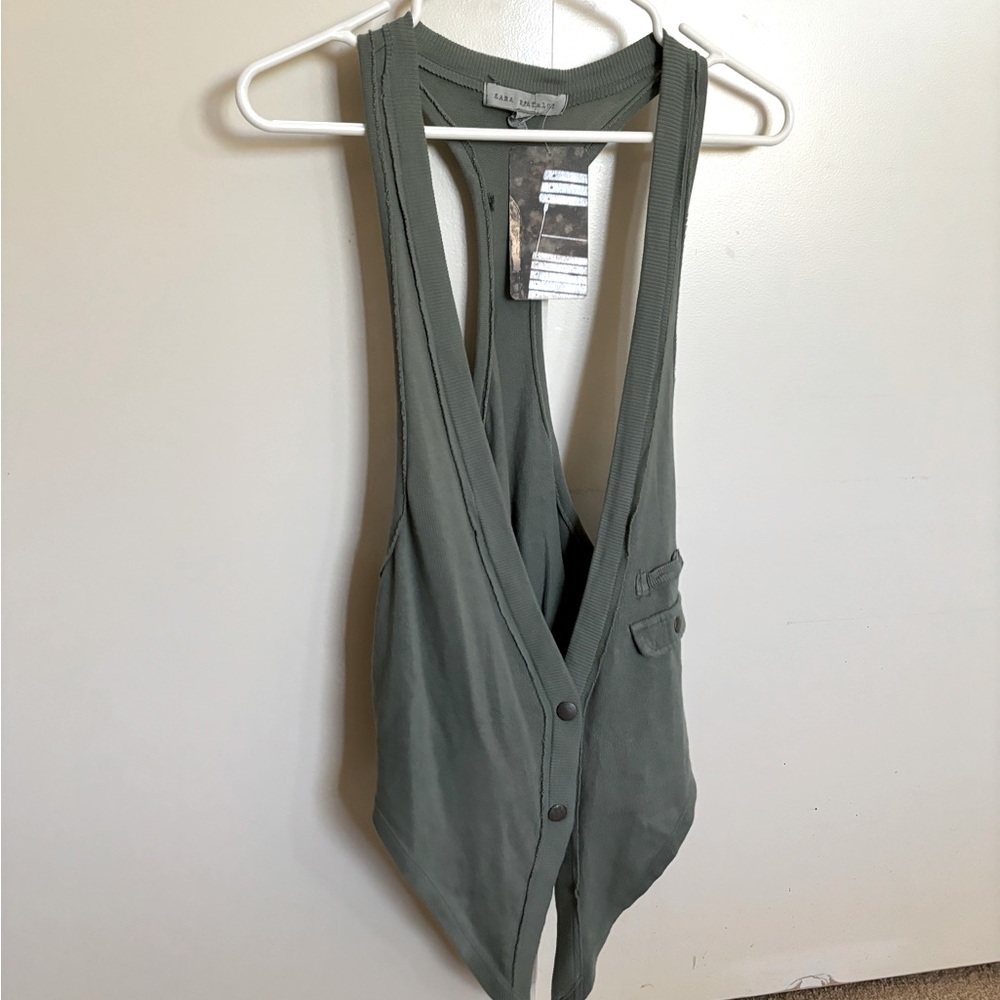 Lara Trafaluc Green Vest